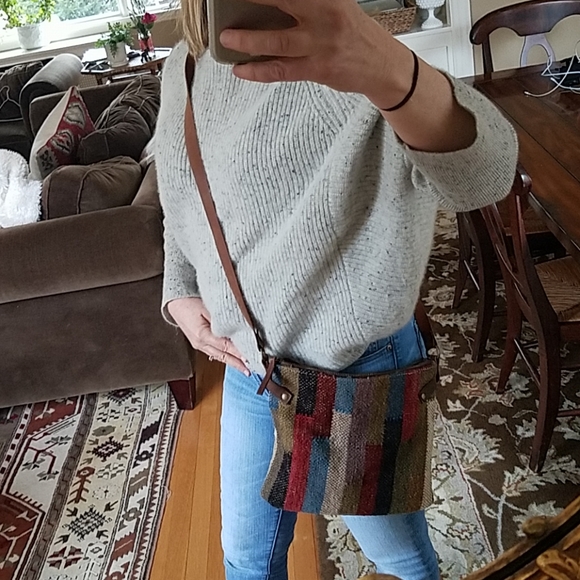 Vintage kilim wool  patchwork crossbody bag - Picture 7 of 8